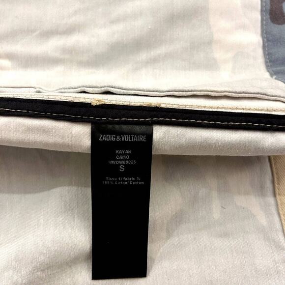 NWOT Zadig & Voltaire Kayak Pastel Camo Military Jacket Camouflage Canvas Small - Picture 14 of 14